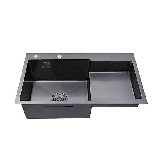 Кухонная мойка с нержавеющей стали Kroner KRP Schwarze - 78х48LHM PVD (3/1 мм) черная Киев