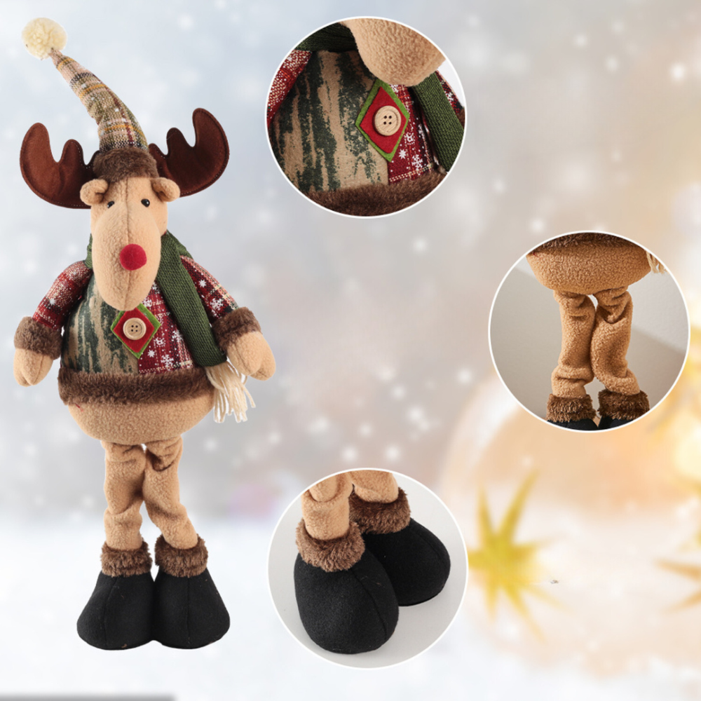 Новорічна фігурка під ялинку новорічний олень 50см новорічна мяка іграшка олень під ялинку Київ - фото 8