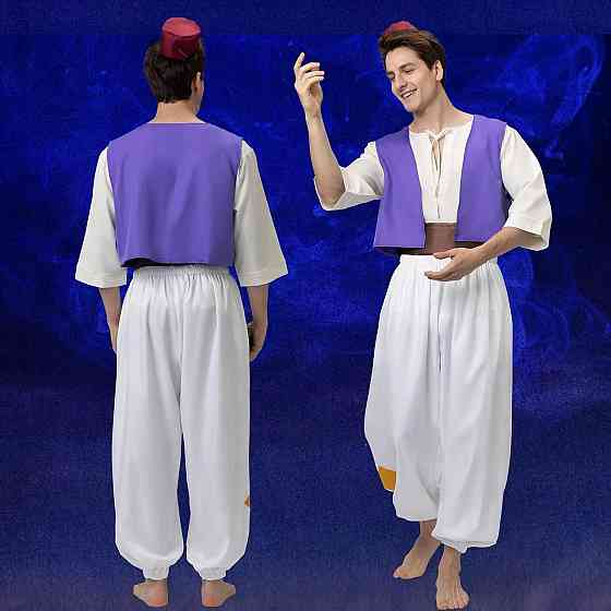 Костюм Аладдін Prince Ali біло-золотистий арабський жилет штани сорочка капелюх лампа карнавальний Київ