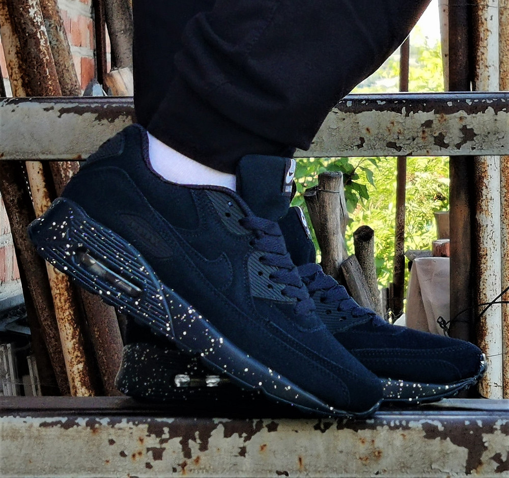 Чоловічі Кросівки Nike Air Max 90 Замшеві Сині Найк Шкіряні (розміри: 45) Дніпро - фото 7