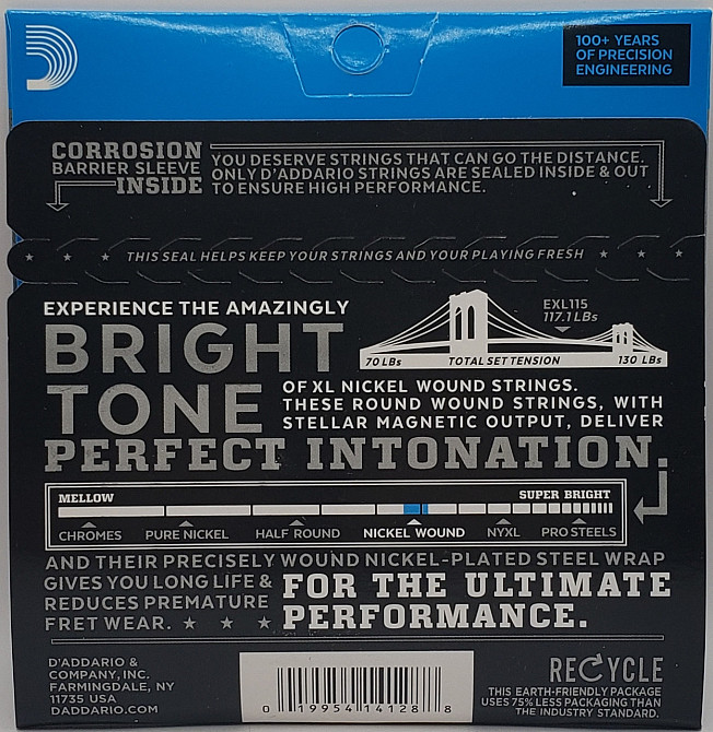 Струны для электрогитары D'Addario EXL115 Nickel Wound Medium/Blues-Jazz Rock 11/49 Одеса - фото 2