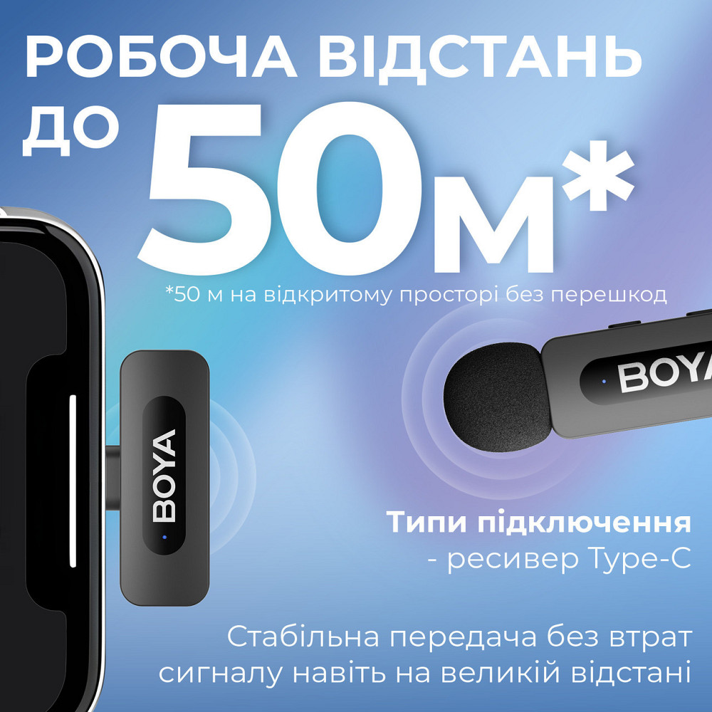 Мікрофон BOYA BY-V20 Type-C Black ( 15707 ) Харків - фото 2