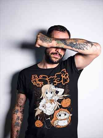 Футболка з аніме принтом Аніме Гірл Хімоуто Умару оверсайз (S/M/L) Чорний AnimeJ0381 Дніпро