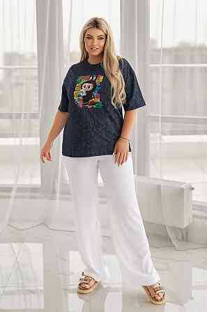 Бавовняна жіноча футболка тай-дай Labubu Graffiti Київ