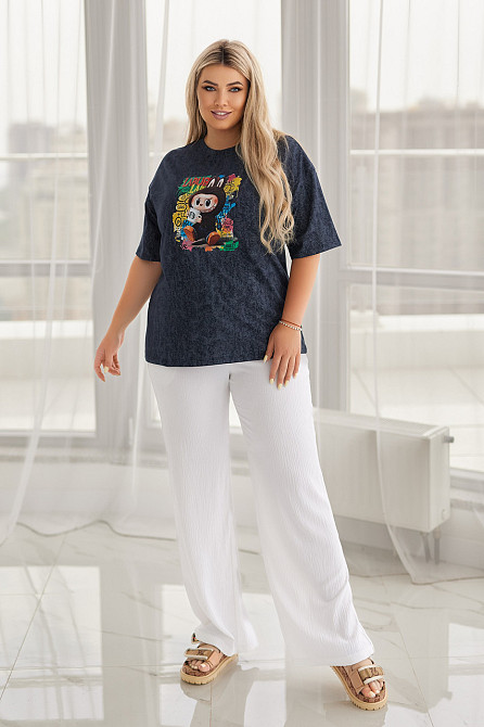 Бавовняна жіноча футболка тай-дай Labubu Graffiti Київ - фото 4