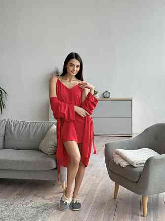 Шелковая ночная рубашка Красный XS/S Харьков