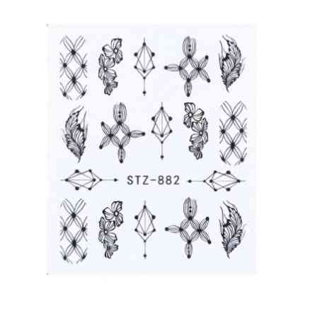 Красивые наклейки на ногти черные под гель - размер наклейки 6*5см, инструкция по применению есть в описании Киев