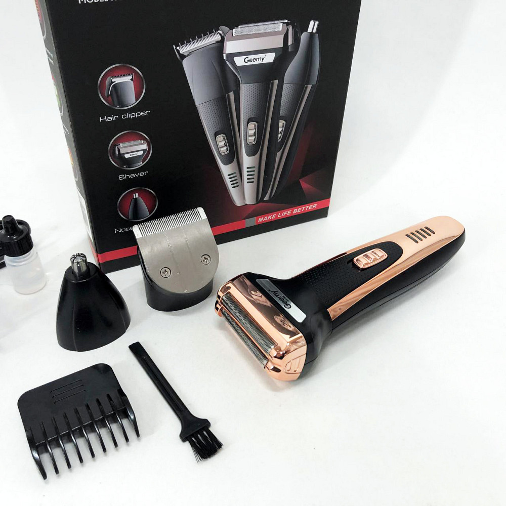 Компактна електробритва чоловіча GEMEI GM-598, Акумуляторна машинка для стрижки, Портативна бритва LA-89 Львів - фото 3