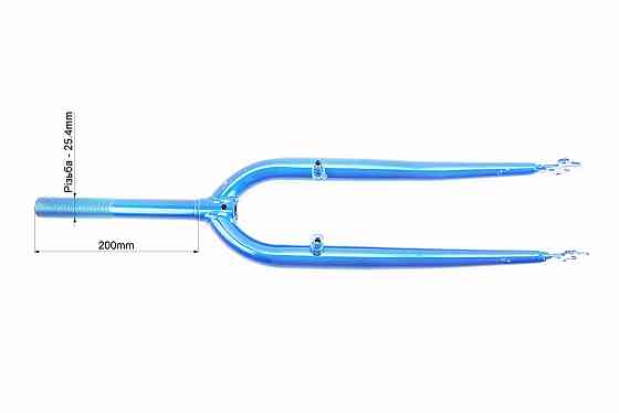 Вилка 26" з різьбою 1" (25,4мм), шток 200мм, V-brake, синя Київ
