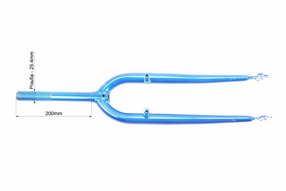Вилка 26" з різьбою 1" (25,4мм), шток 200мм, V-brake, синя Київ - фото 3