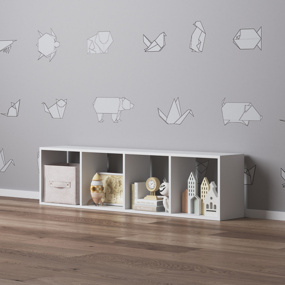 Стеллаж VAYS M-53, книжная полка на 4 ячейки, ЛДСП, 37×29×143 см - для дома, офиса, детской или гостиной Львов - изображение 2