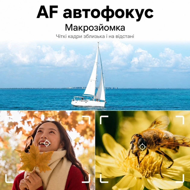 Цифрова камера 5K 80 МП Wi-Fi з подвійним екраном, EIS, 18x Zoom, 2 акумулятори + карта 64 ГБ, чорна Київ - фото 8