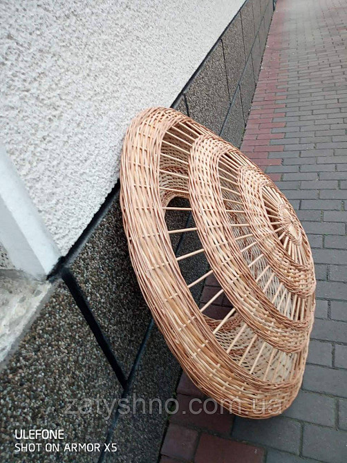 Люстра із лози плетена плоска велика Київ - фото 2