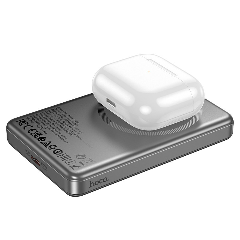 Зовнішній акумулятор HOCO Q26A Joy PD20W magnetic fast charging power bank(10000mAh) metal gray Київ - фото 5