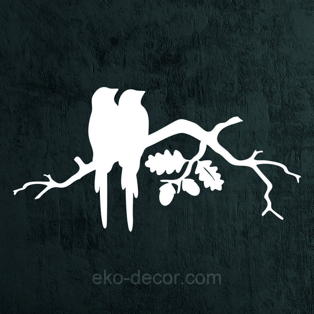 Декоративное настенное Панно «Две птички на ветке», Декор на стену 50*25 см, Белый Киев - изображение 3