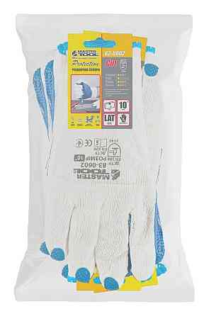 MASTERTOOL Рукавички бавовняні в'язані MASTERTOOL латексне покриття долоні 10.5" підвіс 12 пар Коломия