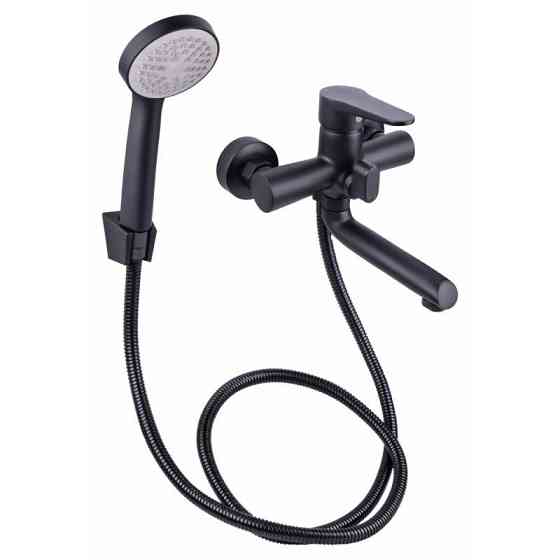 Змішувач для ванни Lidz (BLA) 14 43 006-1 New з душовим гарнітуром, чорний Київ