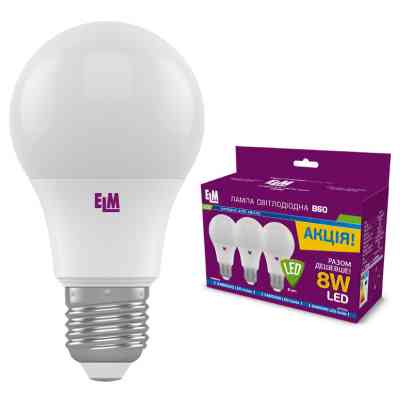 Лампочка ELM B60 8W PA10S E27 4000K 3шт. (18-0187) Вінниця