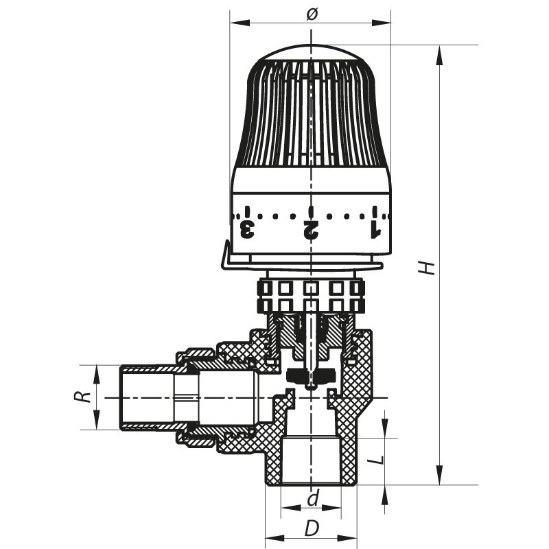Кран термостатичний з термоголовкою кутовий 20x1/2 PPR KOER K0153.PRO (KP0195) Київ - фото 3