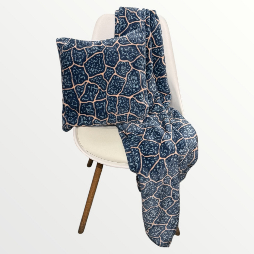 Ecotton Набір для подорожі Ecotton 2 в 1 Подушка 40х40 плед 110х140 блакитний FL-087 Коломыя - изображение 3