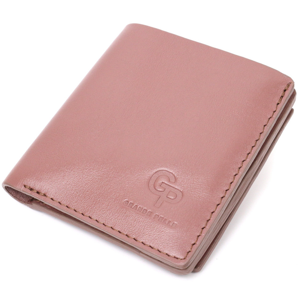 Небольшое портмоне из натуральной кожи GRANDE PELLE 16799 Пудровый Киев - изображение 10