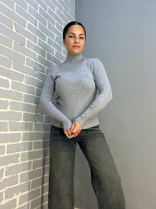 Светр жіночий водолазка гольф базовий A-N 5688 , сірий, 42-46 Київ - фото 13