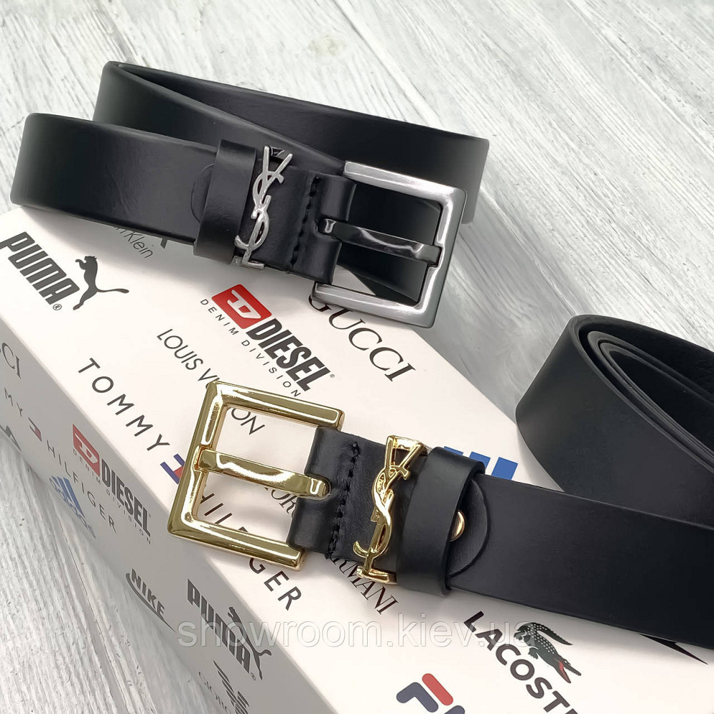 Женский кожаный бредовый ремень (8650) grey Киев - изображение 3