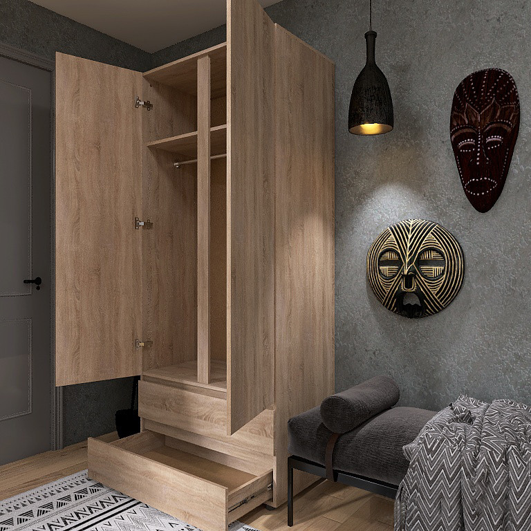 Шкаф двухдверный Эверест ШЛ-2 Лайт Дуб сонома (DTM-4675) Днепр - изображение 5