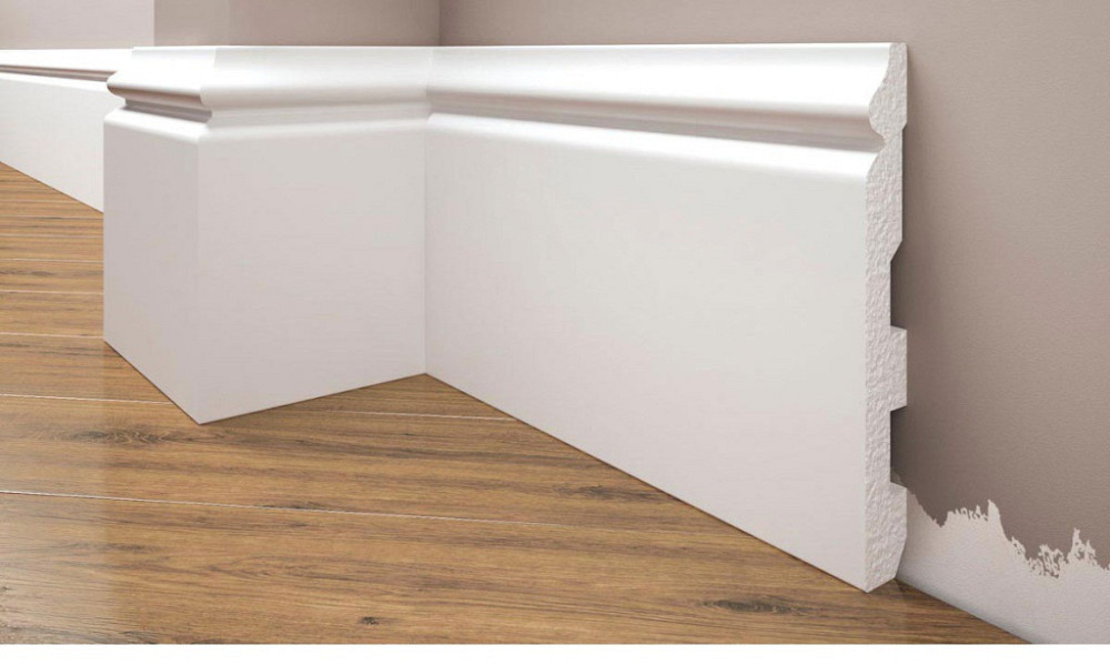 Плинтус под покраску из дюрополимера Элегант LPC - 24 ( 2.44м.п.) 136х16.8мм Днепр - изображение 2