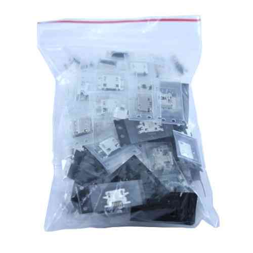 Роз’єми MicroUSB 5-контактні, набір 100 шт, гнізда для паяння та ремонту електроніки Київ