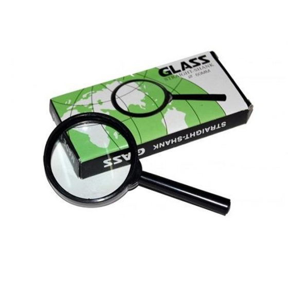 Лупа d-100 мм 3-х кратная стеклянная линза широкая рамка пластиковая оправа (2*10,5*19,5см) Одесса