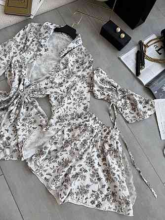 Жіночий літній принтований костюм четверка: хустка, кроп-топ, сорочка та шорти штапель/софт Чорний Одеса