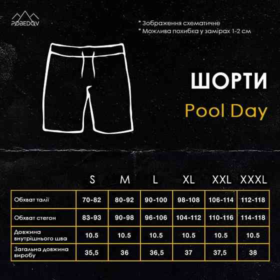 Короткие мужские шорты пляжные для купания и плавания с принтом Pobedov Pool day GTA голубые M Одесса