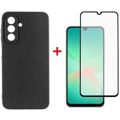 Чохол до мобільного телефона Dengos Kit Samsung Galaxy A26 Carbon + glass (Black) (DG-KM-137) Вінниця