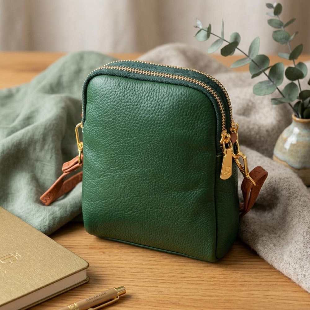 Невелика сумка трапеція для жінок з натуральної шкіри Vintage 22268 Зелена Київ - фото 13