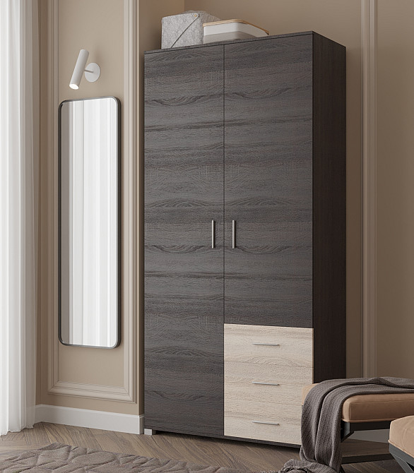 Шкаф прямой с ящиками Эверест Бриз ШП-4 венге + дуб молочный (DTM-2296) Львов - изображение 2