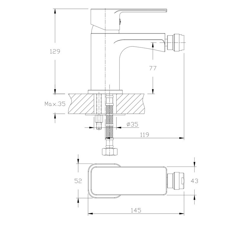 Смеситель для биде Haiba Kubus 002 HB0796 Харьков - изображение 2
