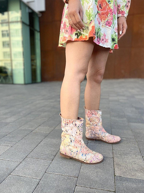 Nivelle Жіночі черевики NIVELLE пудрові натуральна шкіра висота 21см обхват 32-34см (3997) 36р. Коломия - фото 3