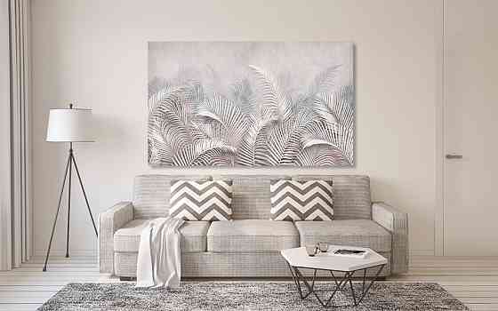 Картина полотно у вітальню / спальню     Абстракція Листя папороті       MLP_266 ( 60х30см ) 60x100 см Київ