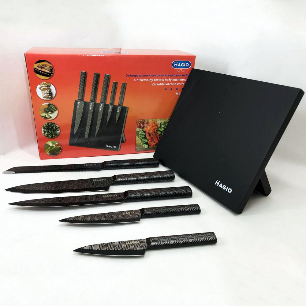 Кухонний набір ножів для нарізання Magio MG-1096, Бюджетні кухонні ножі, Ножі для кухонних потреб YF-98 Львів - фото 7