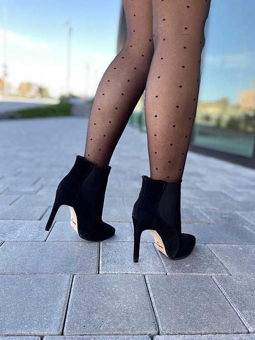 Nivelle Черевики жіночі демісезонні весна-осінь чорні з натуральної замші на підборах р. 36-38 Коломия - фото 7