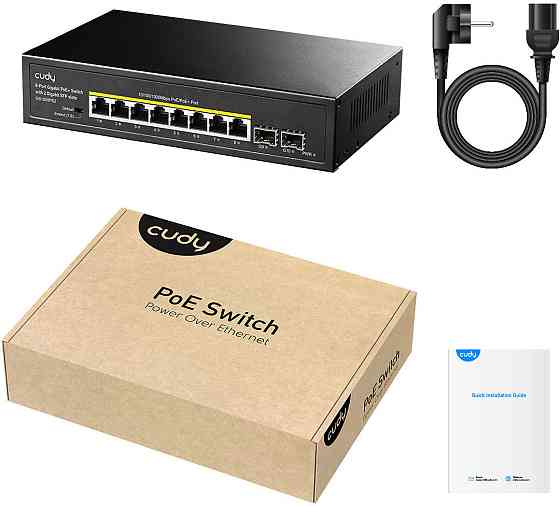 Комутатор Cudy GS1008PS2, 8-Port Gigabit PoE+ Switch with 2 Gigabit SFP slot 120W Вінниця
