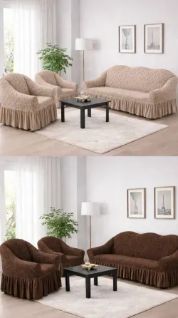 Жаккардовый турецкий чехол на диван и два кресла, универсальный натяжной чехол, накидка на диван Коломыя