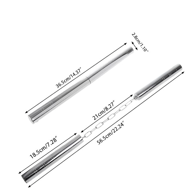 Складные стальные нунчаки RESTEQ 36,5 см — металлические тренировочные палки для единоборств, боевых искусств, трюков и коллекции Киев - изображение 4
