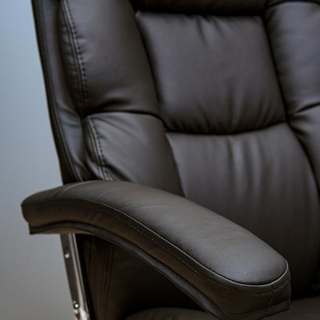 Офісне крісло керівника ManhattanDesign Хром AnyFix М-2 Екошкіра Люкс Black (Прогумовані колеса) Днепр - изображение 9
