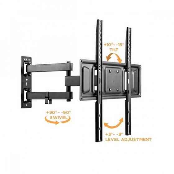 Кріплення для ТВ SATELIT 32-55PIVOT400A Два коліна/VESA 400x400/Max 35kg/Articulating mounts/Black Киев