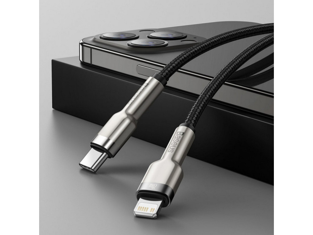 Кабель Baseus Cafule Series Metal Data Cable Type-C to iP PD 20W 2m Black Київ - фото 7