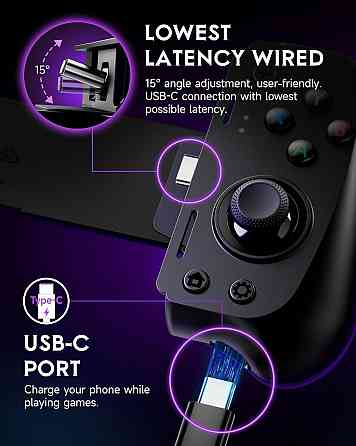 Ігровий контролер EasySMX M10 Чорний Type-C для Android та iPhone 15 Hall джойстики та тригери 255 рівнів низька затримка Київ