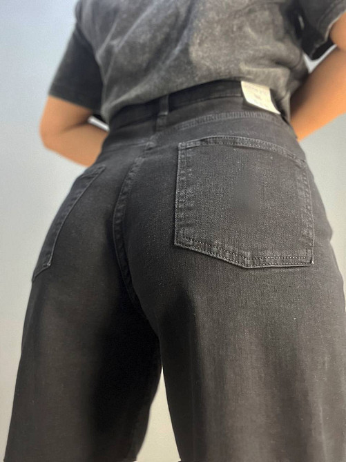 Джинси жіночі Its Basic 3474 skater jeans мом банани стрейчеві збільшені розміри чорні, чорний, 48, 48, 105 см, 138 см Київ - фото 12