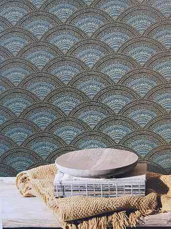 Шпалери флізелінові еко Khroma Zoom Bahia 0.53х10.05 геометрія смуги напівкола східний малюнок різні кольори Київ